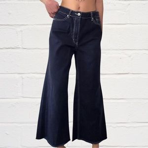Forever 21 Wide Leg Navy Pants